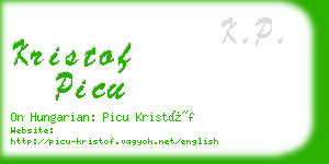 kristof picu business card